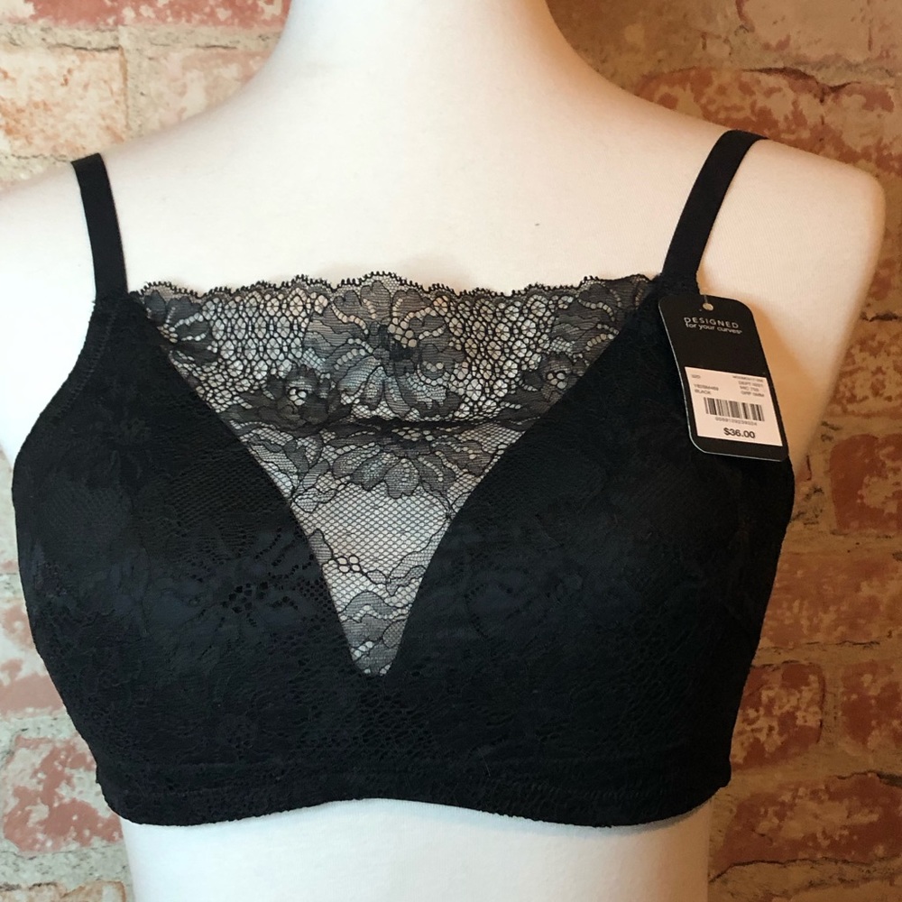 Modern Movement Black lace 32D bra